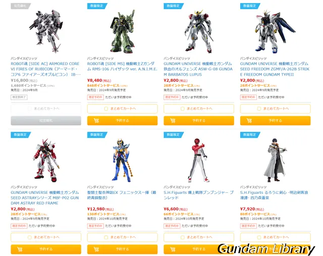バンダイコレクターズ商品　抽選販売  240426