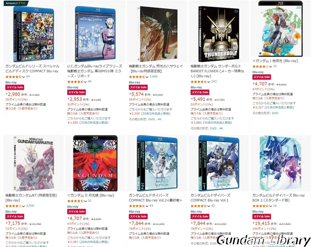 amazon スマイルSALE ガンダムブルーレイ240829